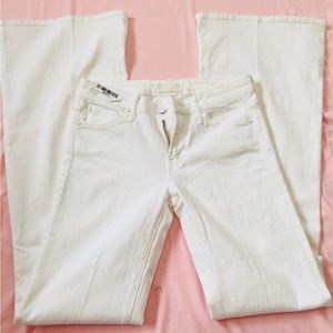 Mother The Wilder Mirror Mirror Wide Leg White Jeans